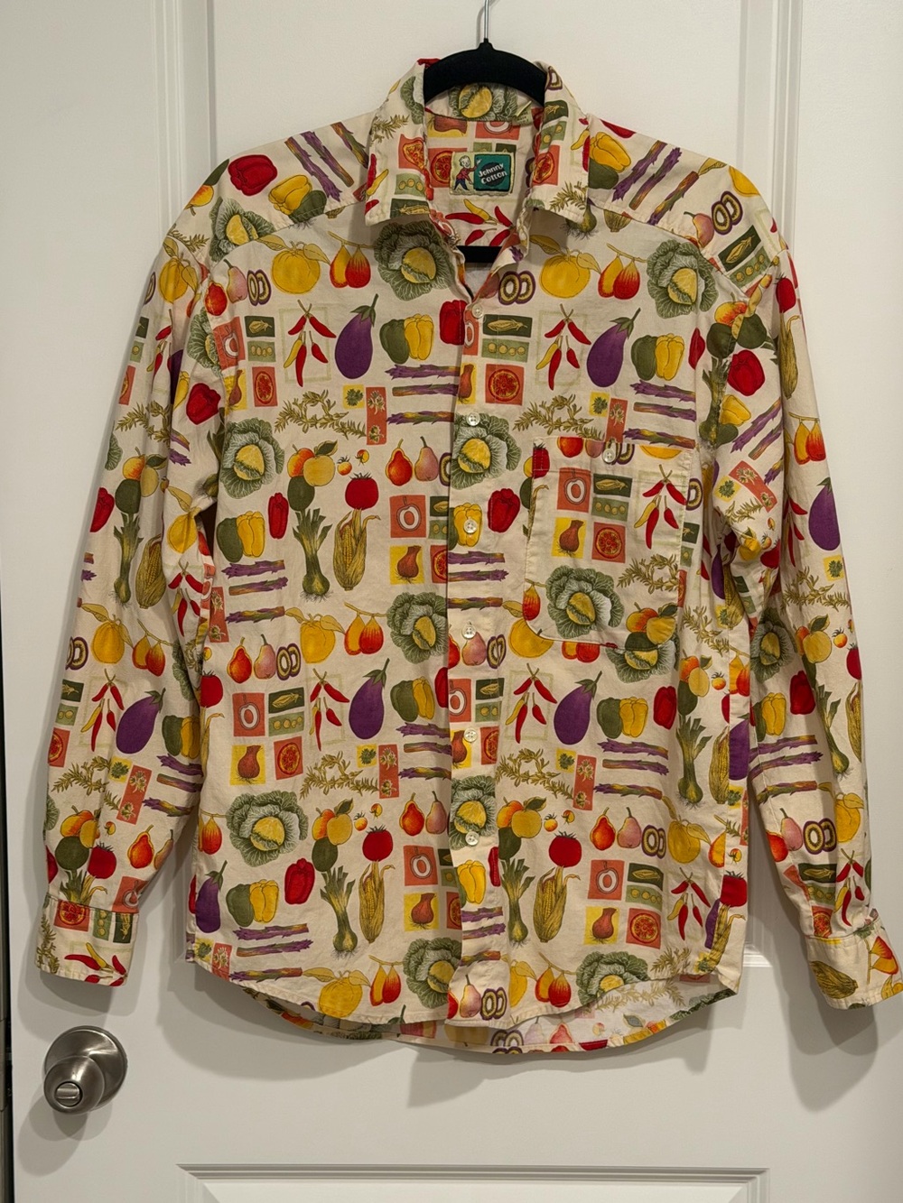 Funky Johnny Cotton Men’s S Shirt Button Up Vegetable Garden Party Fun Art